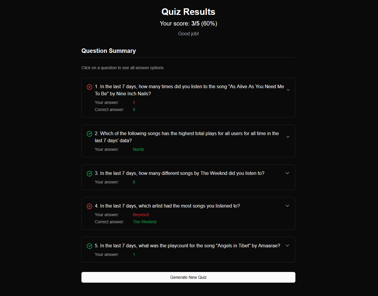 Scrobble Quiz screenshot 2